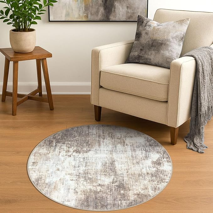 Round Area Rug 3 Ft Circle Entryway Rugs Round Washable Door Mat Indoor Entrance - Image 3