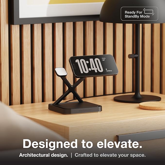 NOCO XGrid XDS3: 3-in-1 Wireless Charging Stand – Charging Station for iPhone, Apple Watch, and AirPods – MagSafe Compatible, Qi2 Certified – Includes 45W USB-C Wall Charger and 6.5-Foot USB-C Cable