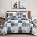 Dobuyly Quilt Set Queen Size, Boho Plaid Patchwork Bedspreads, Lightweight Soft by Dobuyly