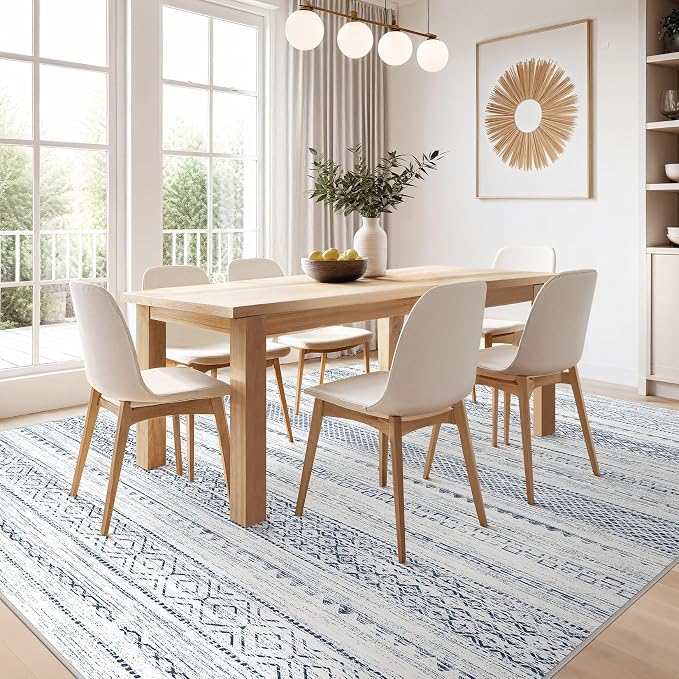 Nakagishi 8x10 Area Rugs Living Room: Washable Boho Large Neutral Soft - Image 5
