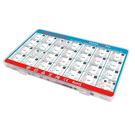 Minidodoca 31 Kinds 580pcs Assorted Type General Purpose TO92 Transistors PNP NPN Bipolar Power Transistor Assortment Kit 2n7000 Mosfet,BC517 Darlington,A42 High Voltage Transistors 2n2222A 2n3904