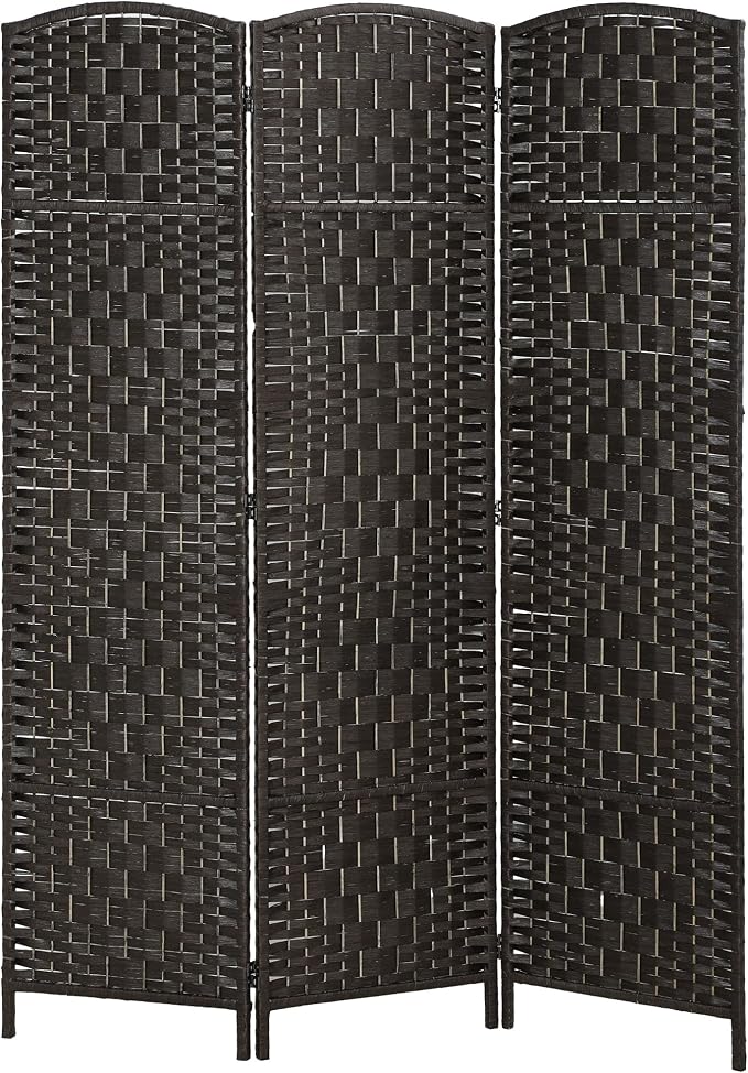 HOMCOM Room Divider 3-Panel, 6FT-Tall Folding Privacy Screen, Coffee | by HOMCOM