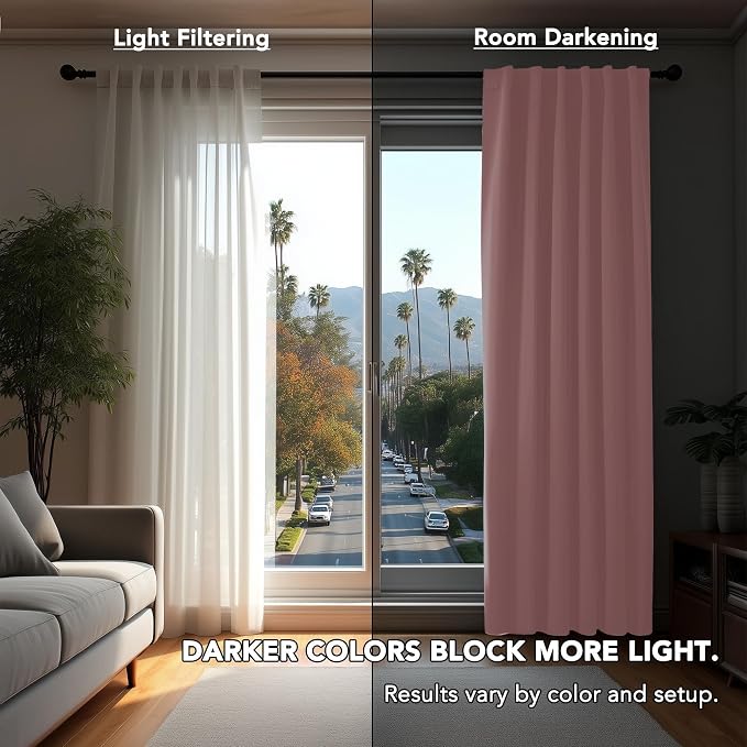 Deconovo Room Darkening Curtains Solid Back Tab and Rod Pocket Curtains Thermal - Image 7