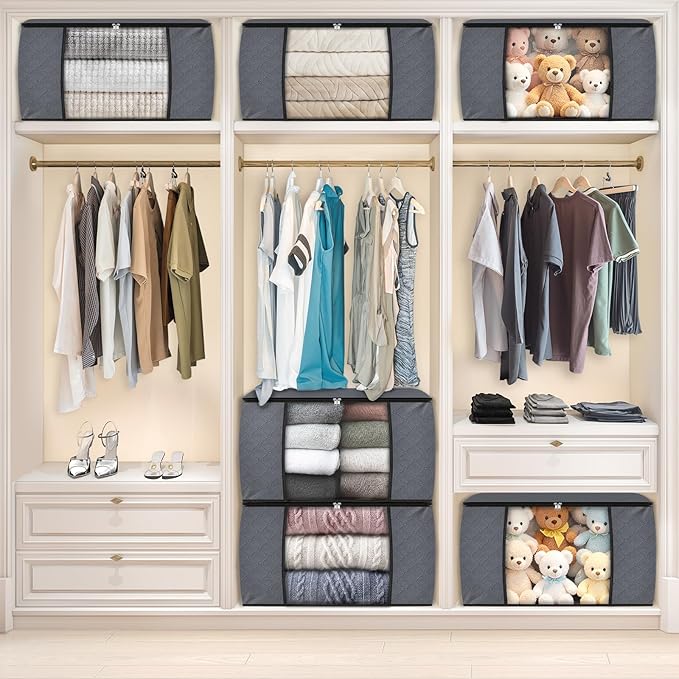 6 Pack Storage Bags for Clothes Blanket Storage Bins - Image 6