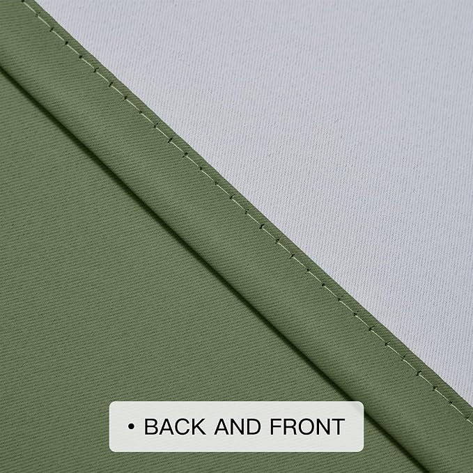COSVIYA Grommet Room Darkening Ombre Sage Green Curtains W52xL63 inch | - Image 5