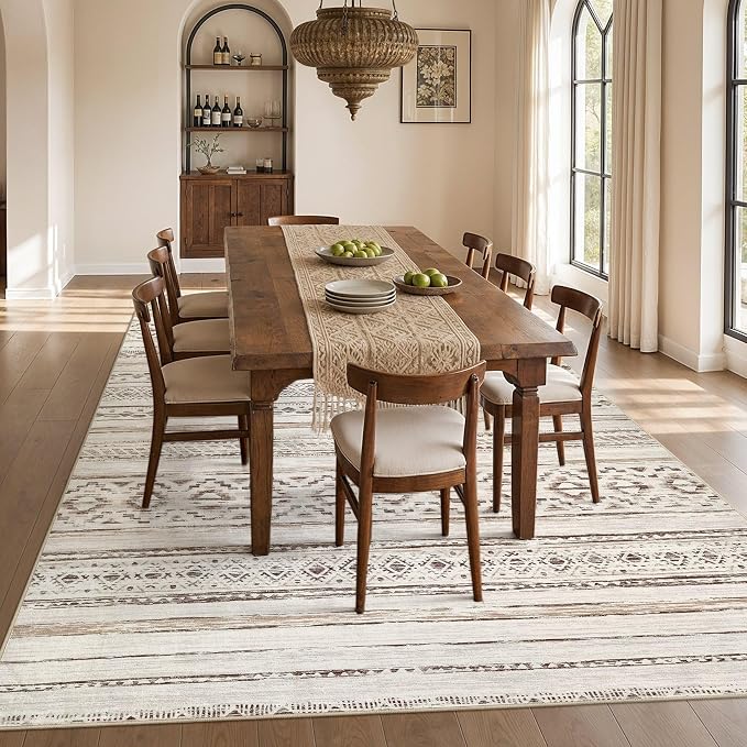 cotiled Boho 5x8 Area Rugs for Living Room: Soft Moroccan Washable Rug | - Image 6