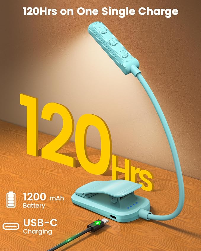 Glocusent 13 LED Book Lights for Reading at Night, Gifts for Book Lovers | - Image 5