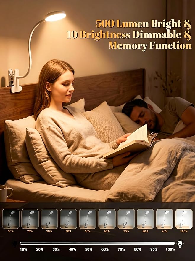 Clip on Lamp, 10 RGB Colors+10 Brightness Bright Desk Lamp - Image 4
