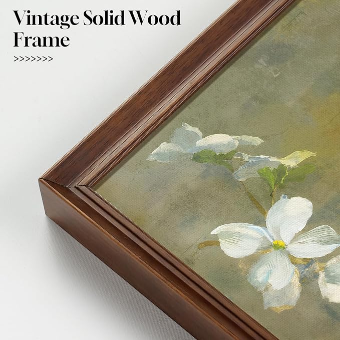 Framed Vintage Floral Wall Art, Rustic Retro Flower Picture - Image 2