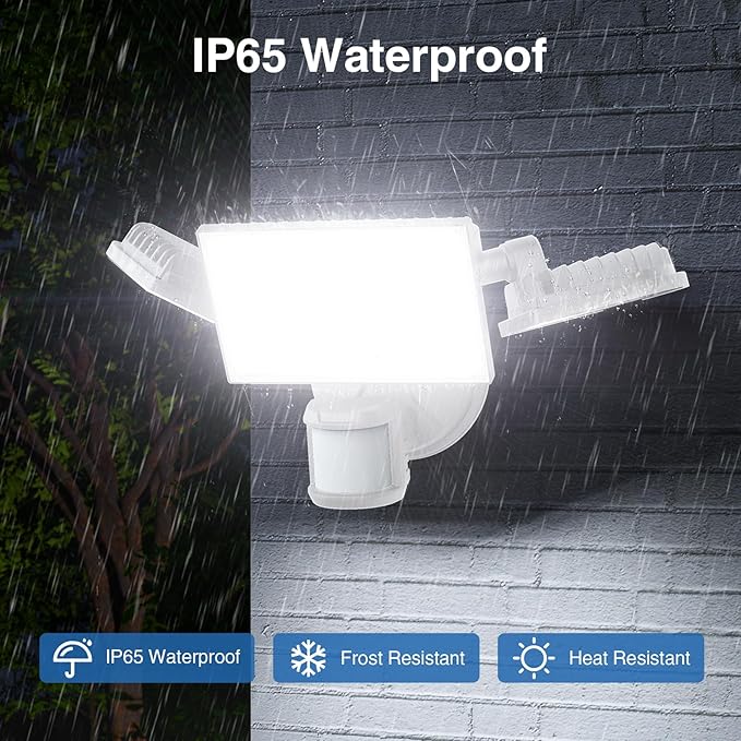 SZPOWER 150W Motion Sensor Lights Outdoor for Outside, 15000LM LED Flood Lights Outdoor Wired Dusk to Dawn, Exterior Security Floodlight Fixture Waterproof IP65, Outdoor Lighting for House, Garage