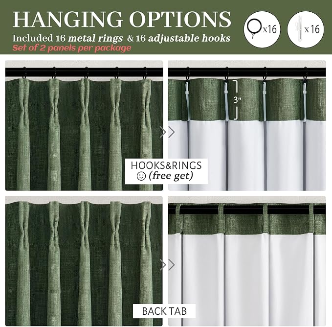 Blackout Dark Green Viral Curtains 90 Inches Long - Image 7