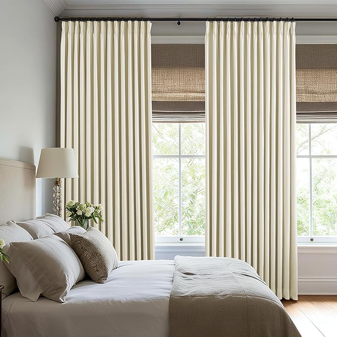 Pinch Pleated Linen Curtains 100% Blackout 84 Inches Long - Image 6