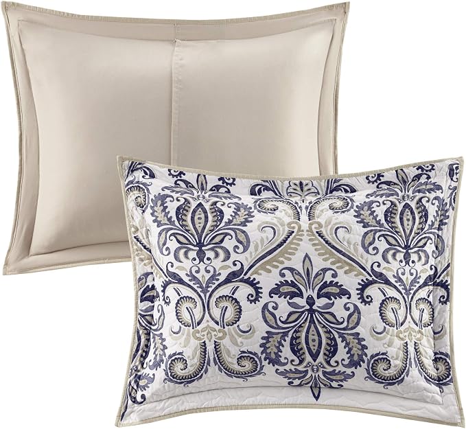 Madison Park Quilt Traditional Damask Design All Season, Lightweight Coverlet - Image 5