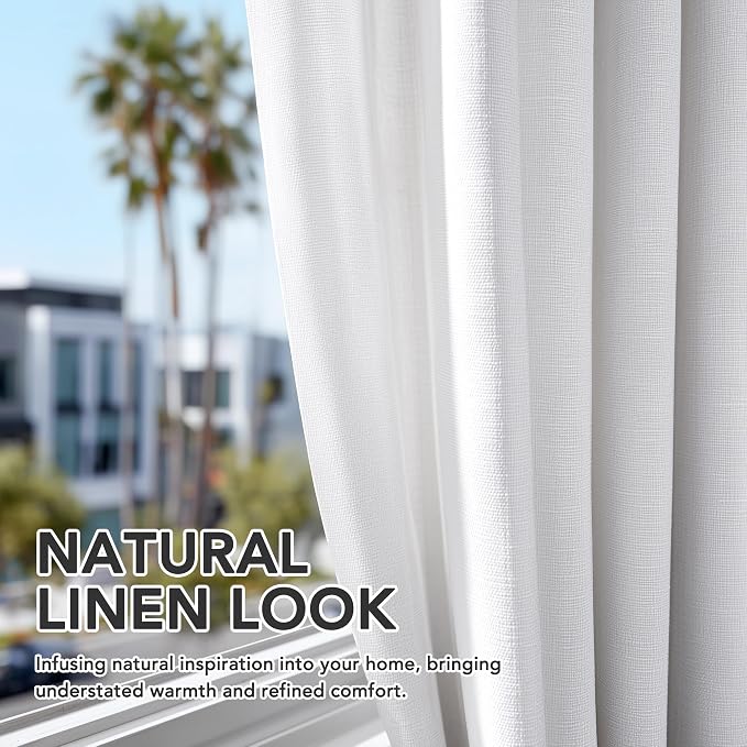 Deconovo Faux Linen 100% Blackout Curtains - Image 8
