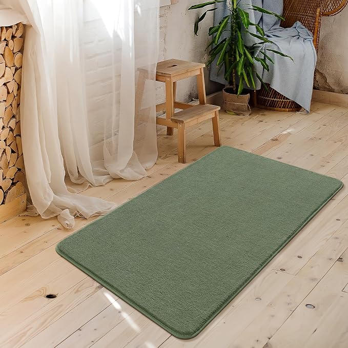 Modern Washable Runner Rugs, 2x4 Sage Green Bedroom Runner Rug | Small Area Rugs - Image 8