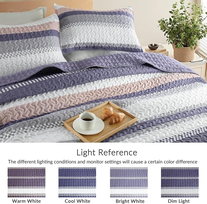 Whale Flotilla Reversible Purple Print Quilt King Size - Image 5