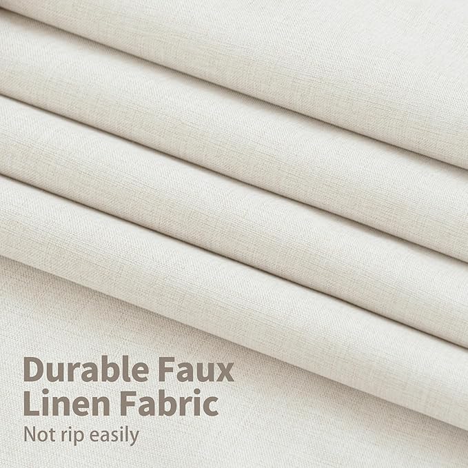 YoungsTex Linen 100% Blackout Curtains 90 Inch Length - Image 5