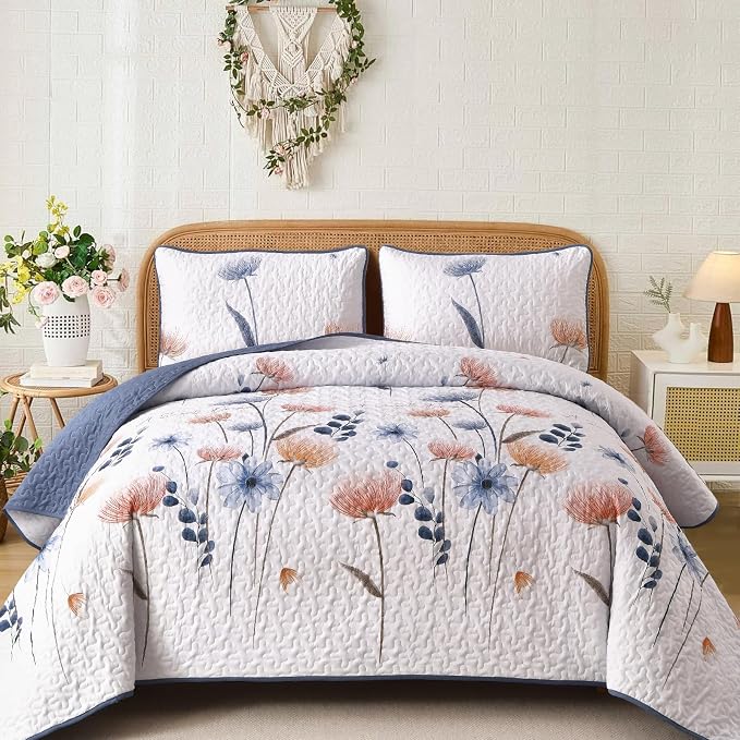 Dinjoy Quilt Set King Size, Soft Microfiber, Farmhouse Bedding by DINJOY