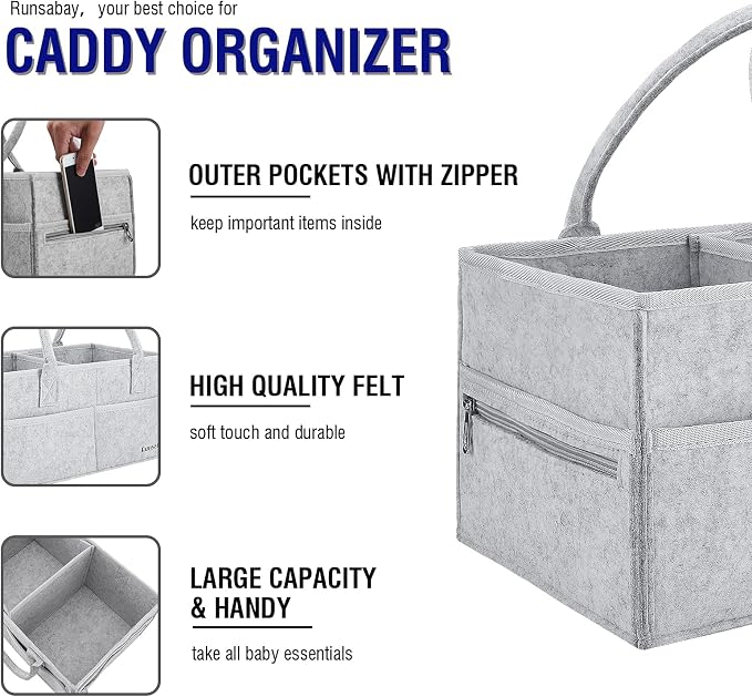 Runsabay. Nursery Basket-Baby Diaper Caddy Organizer - Image 2