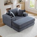 Oversized Chaise Lounge Chair Indoor, 52.4" W Corduroy Upholstered Fluffy Comfy by JEEOHEY