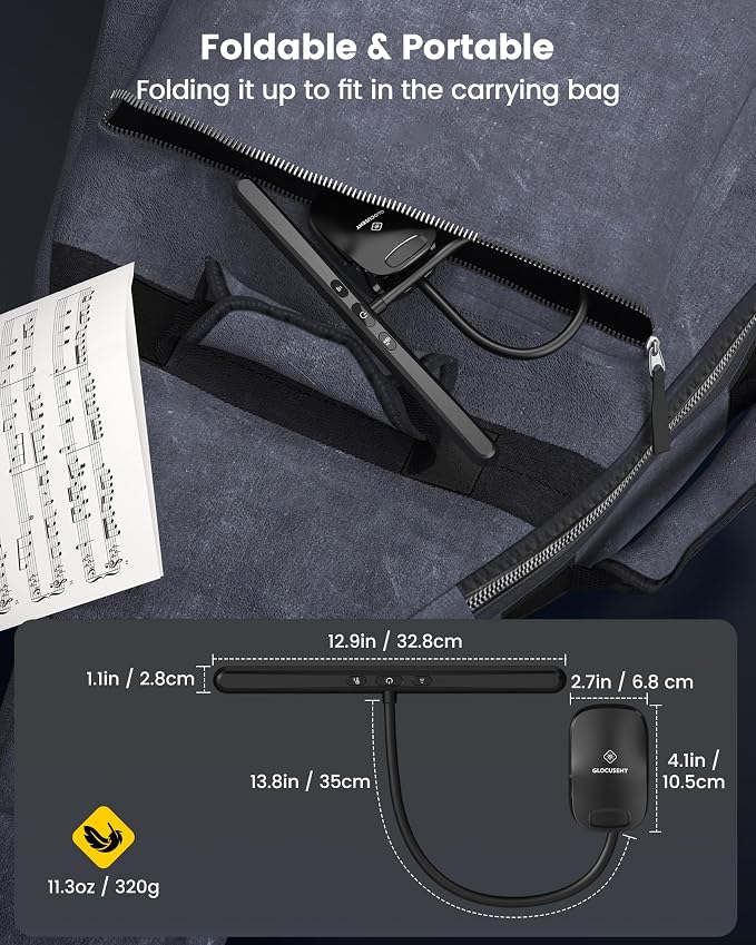 Glocusent 81 LED Music Stand Light, 3 Color & 5 Brightness Piano Lamp | - Image 6