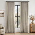 94 Inches Long 100% Blackout Burlywood Linen Curtains, Farmhouse Pinch Pleated by Topfinel