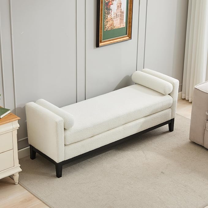 RuiSiSi Elegant Upholstered End of Bed Bench, Daybed Ottoman - Image 5