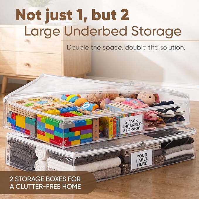 Masirs Clear Underbed Storage Bag, Durable Vinyl Material to Shield Your - Image 3