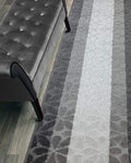 Custom Length Hallway Runner Rug,Slip Resistant,Flower Grey, 26 Inch X 18 feet, Sold and Priced Per Foot