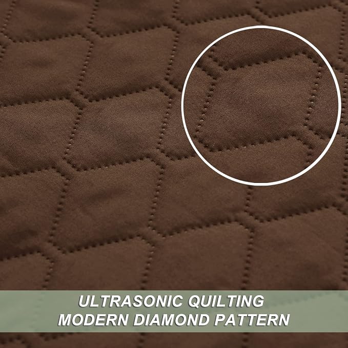 Exclusivo Mezcla Reversible California King Quilt Set, Chocolate Brown | - Image 4