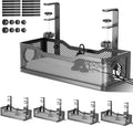Under Desk Cable Management Tray Black 4 Pack, 13.5" Wire Organizer No Drill | by Cinati