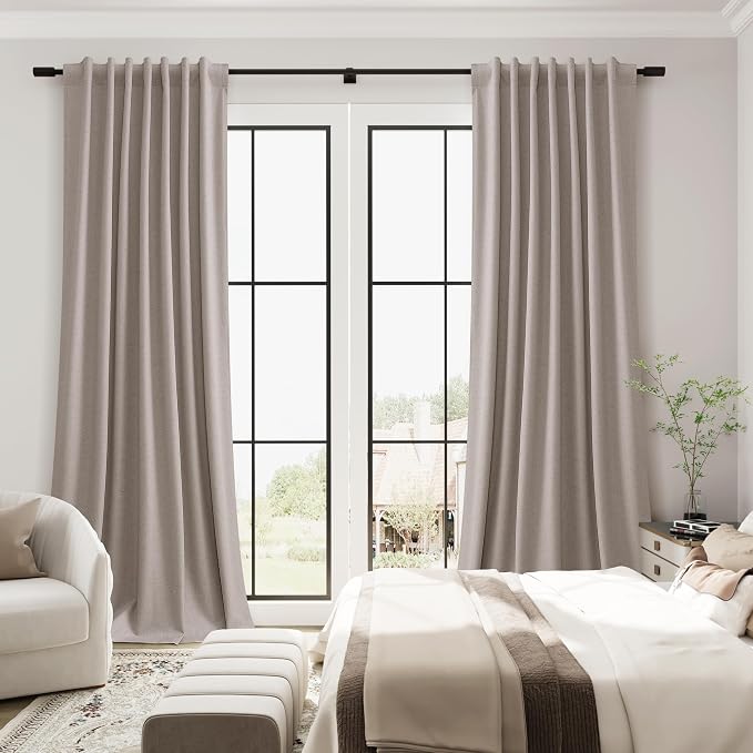 Apricot Linen 100% Black Out Curtains - Image 5