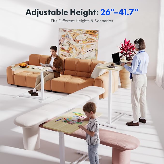 FLEXISPOT H7 28" Pneumatic Height-Adjustable Overbed Table - Image 3