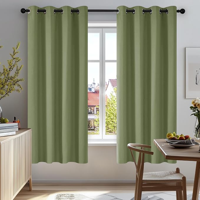 Deconovo Blackout Curtains for Bedroom and Living Room 45 Inches Long | Black by Unknown