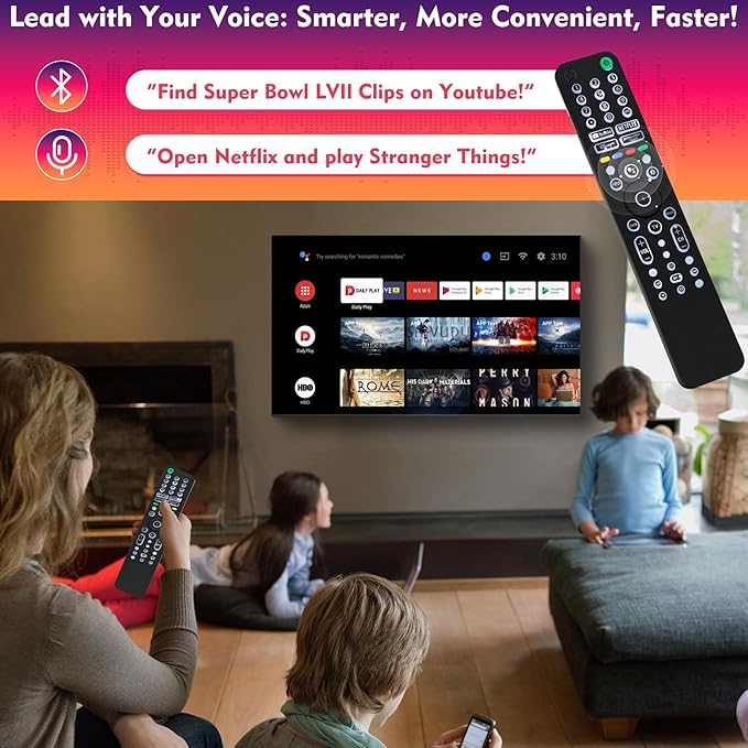 Universal Backlit Remote for Sony TV, for All 2019-2025 Sony Remote Control for Smart TV with Voice Control, Replacement Remote for Bravia XR/XBR/KD Series Google TVs, Backlight, 1 Year Full Warranty