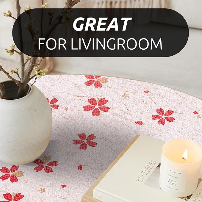 RAY STAR 12X120 Inch Shelf Liner for Kitchen Cabinets, Non-Adhesive Cabinet Liner Washable, PVC Drawer Liner for Dresser Non-Slip Bathroom (Red Floral)(3 Roll)