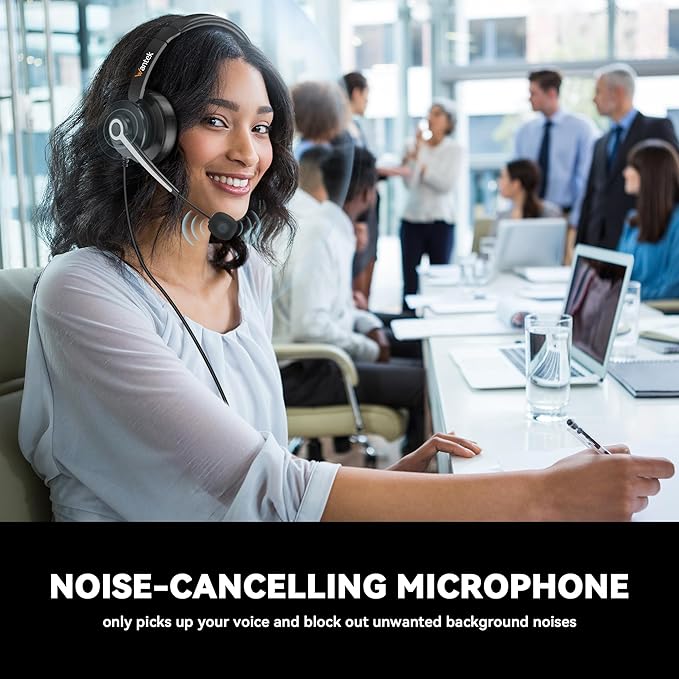 Wantek USB & 3.5mm Headset with Mic for PC/Laptop,Wired Headset with Noise-Cancelling Microphone & Audio Controls Perfect for Home Office Online Class Skype Zoom Call Center Webinar,Monaural