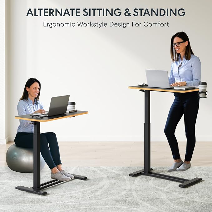 FLEXISPOT H7 28" Pneumatic Height-Adjustable Overbed Table - Image 9