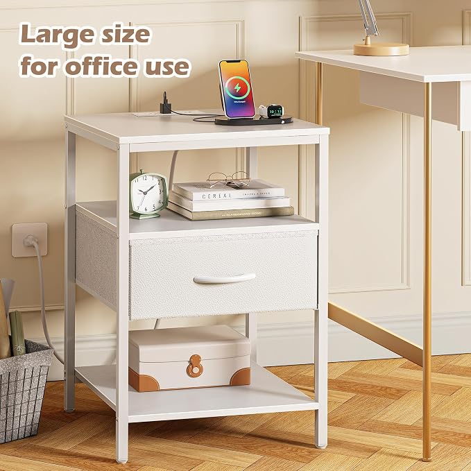SUPERJARE Nightstand with Charging Station, USB-C Port, Bedside Table | 27.7 - Image 7