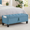Modern Storage Ottoman Bench, Linen Upholstered End of Bed Bench by YourBeautifulSpace