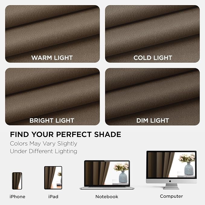 Joydeco Blackout Curtains 72 Inch Length 2 Panels Set, Thermal Insulated Long - Image 7