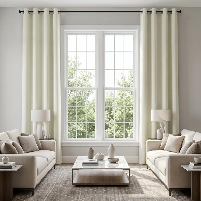 KOUFALL 132 Inch Blackout Curtains, 11FT High Ceiling Extra Long Grommet Drapes by KOUFALL