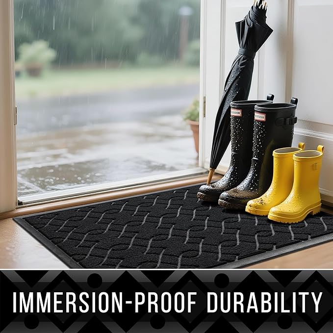 Yimobra Outdoor Runner Rug 72x24, All-Season Waterproof Doormat Outdoor Entrance, Heavy Duty Non-Slip Outside Commercial Grade Door Mat, Easy Clean, Black