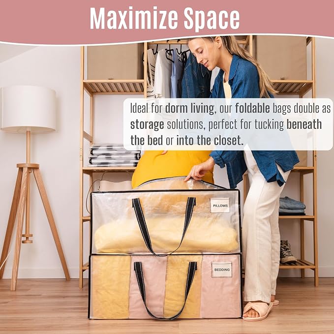 VENO Heavy Duty Moving Bags, Storage Bags, Easy Visibility, 4 Pack | Packing - Image 5