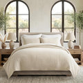 EVERGRACEHOME Cotton Gauze Matelassé Coverlet, King Size, Soft Oat | Ultra Soft by EVERGRACEHOME