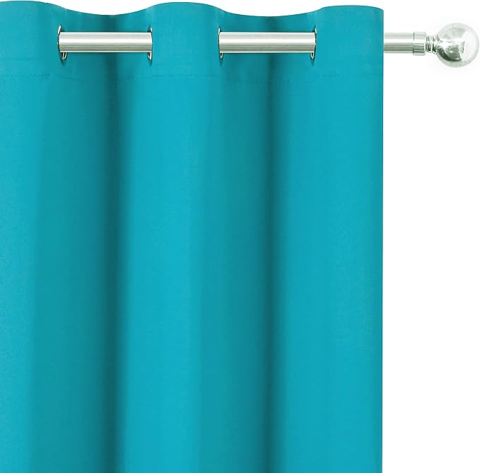 Teal Thermal Blackout Curtains/42 x 72 Inch/Set of 2 Panels Room Darkening - Image 7