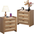 SICOTAS Rattan Night Stand Set of 2 : Bedside Table by SICOTAS