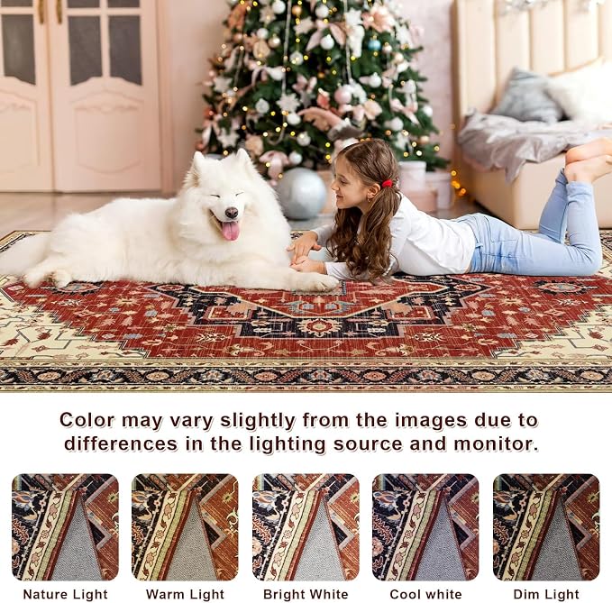 Macgace Washable Vintage Small Area Rug - Image 4