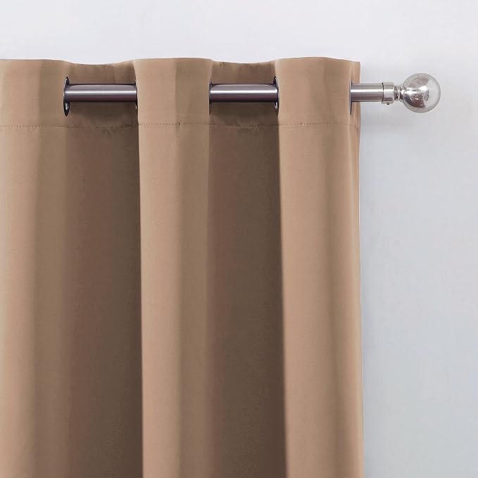 100% Blackout Curtains 40 x 84 Inch/Cappuccino Curtains 2 Panels - Image 7