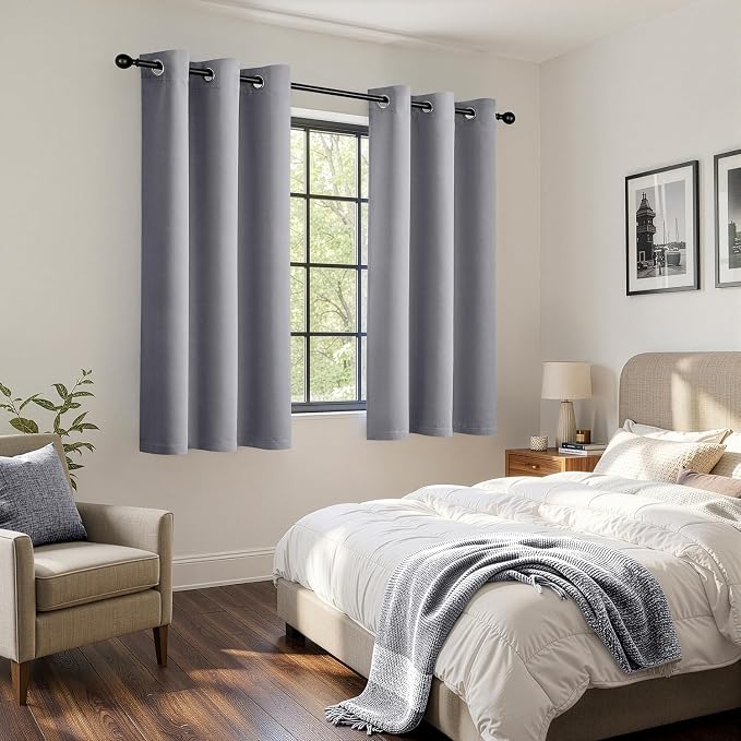 Light Grey Blackout Curtains for Bedroom Living Room W40 x L63 Inch | 63 Inch - Image 6